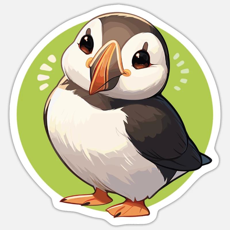 Papageientaucher - Sticker Größe S (10 x 10 cm) - Mattweiß