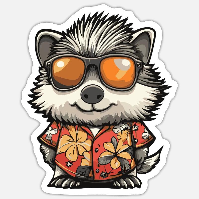 Igel Comic Cool Sommer Sticker Größe S (10 x 10 cm)