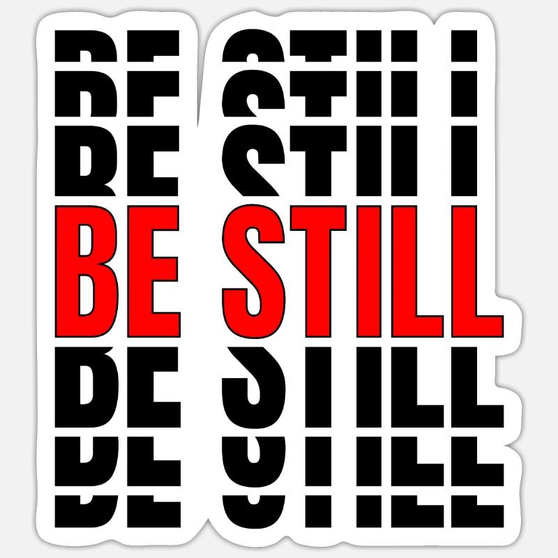 Restez immobile - Sticker taille S (10 x 10 cm) - blanc mat