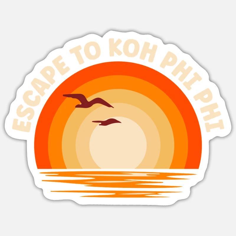 Je fuis vers Koh Phi Phi Sticker taille S (10 x 10 cm)