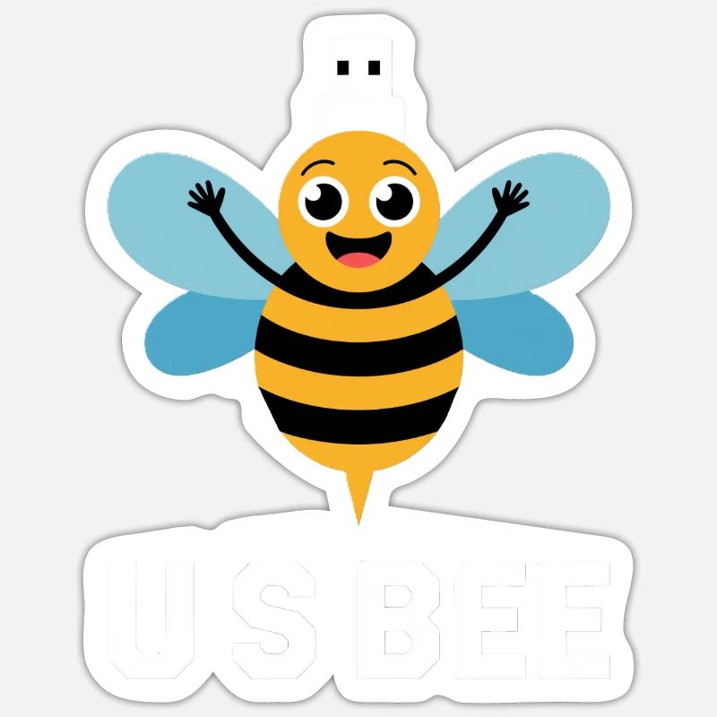 USBEE Bee avec clé USB Sticker taille S (10 x 10 cm)