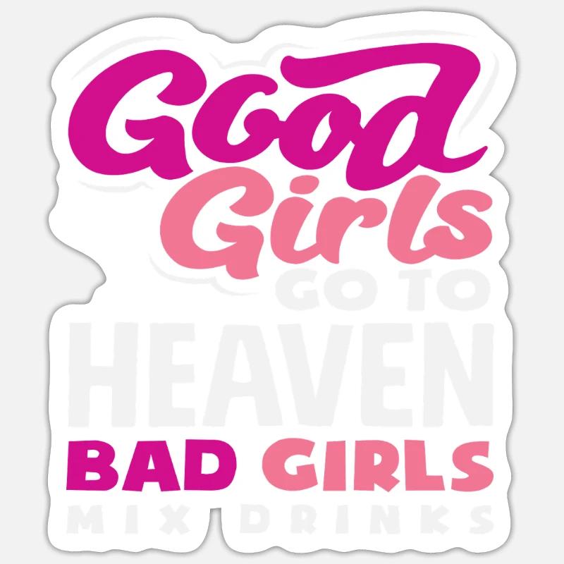 Gute Mädchen Himmel Schlechte Mädchen Bartender Sticker Größe S (10 x 10 cm)