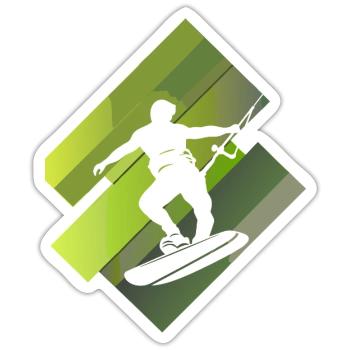 Wakeboarding Wakeboard - Sticker size S (10 x 10 cm) - white matte - Front