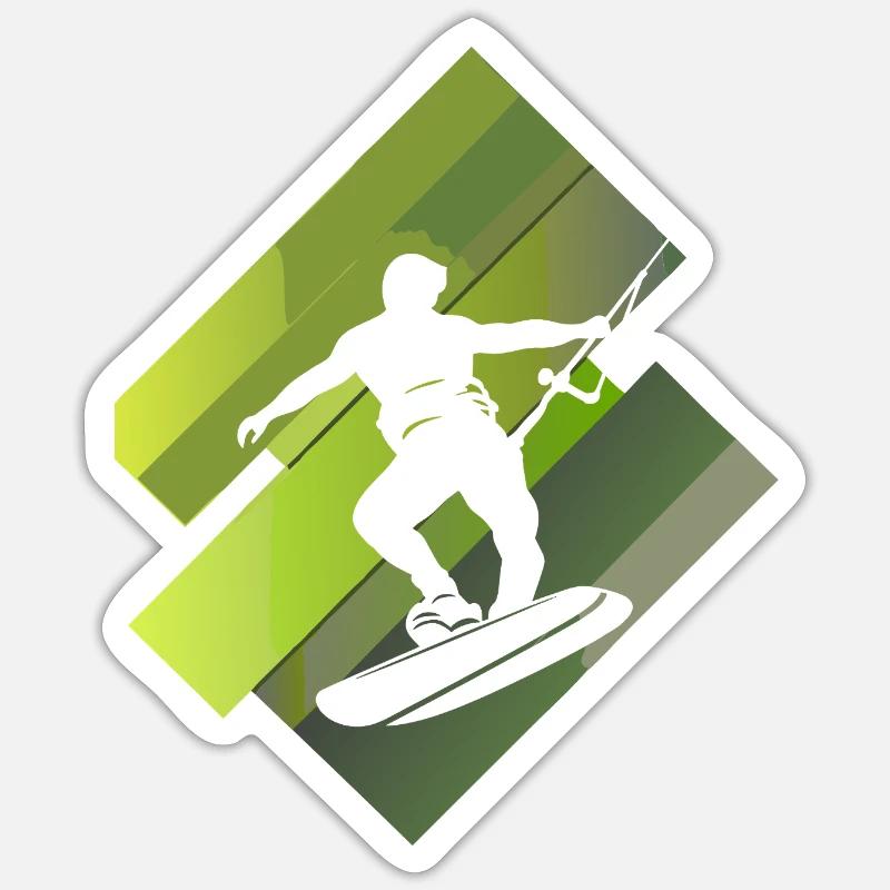 Wakeboarding Wakeboard Sticker taille S (10 x 10 cm)