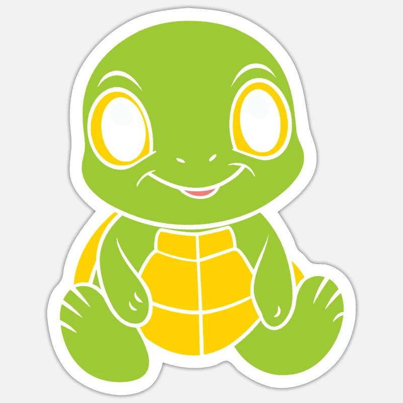 tortue - Sticker taille S (10 x 10 cm) - blanc mat