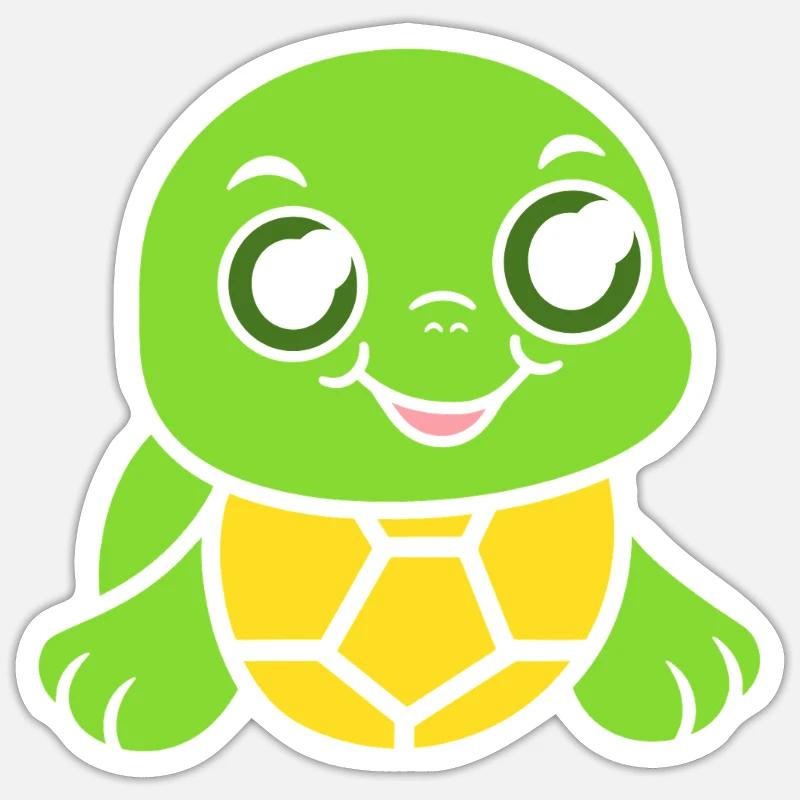 tortue - Sticker taille S (10 x 10 cm) - blanc mat