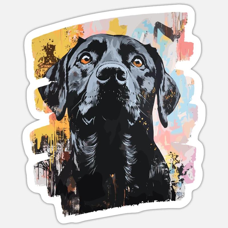 Labrador - Sticker taille S (10 x 10 cm) - blanc mat