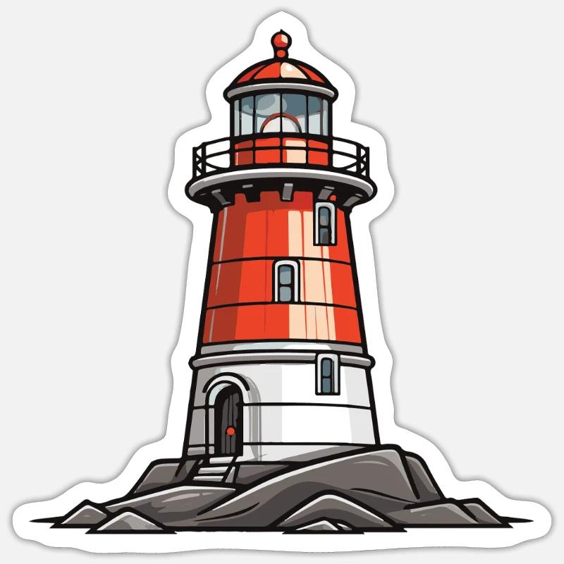 Phare - Sticker taille S (10 x 10 cm) - blanc mat