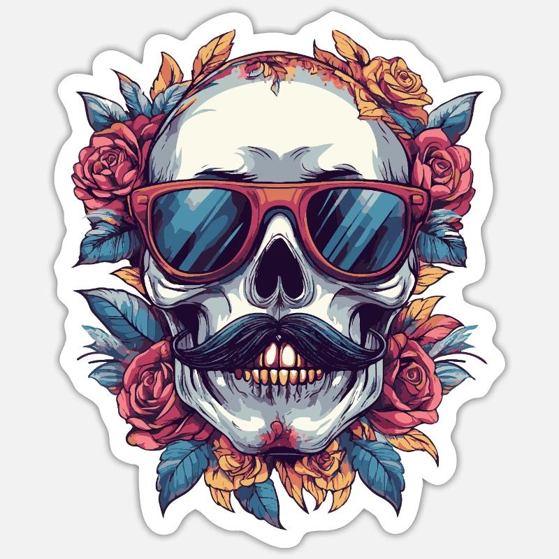 Skeleton Bachelor - Sticker taille S (10 x 10 cm) - blanc mat
