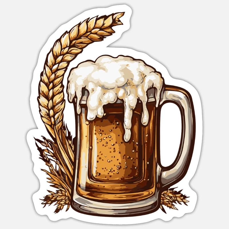 Bicchiere da birra Sticker formato S (10 x 10 cm)