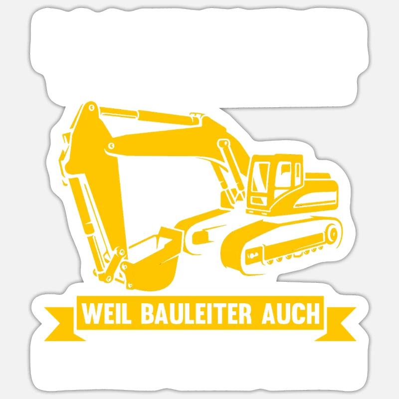 Bagger Fahrer Bagger Bauen Geschenk - Sticker Größe S (10 x 10 cm) - Mattweiß