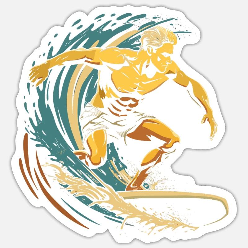 Surfer Graphics - Sticker size S (10 x 10 cm) - white matte