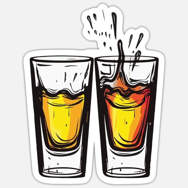 Tequila Gläser Vodka Sticker Größe S (10 x 10 cm)