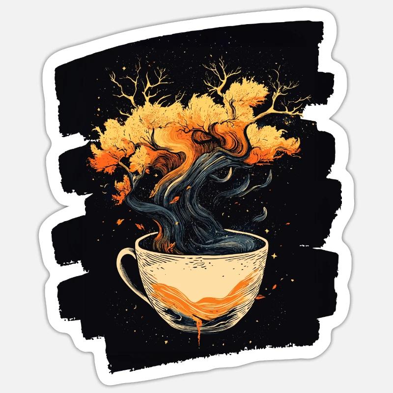 Coffee Coffee Coffee Lovers - Sticker size S (10 x 10 cm) - white matte