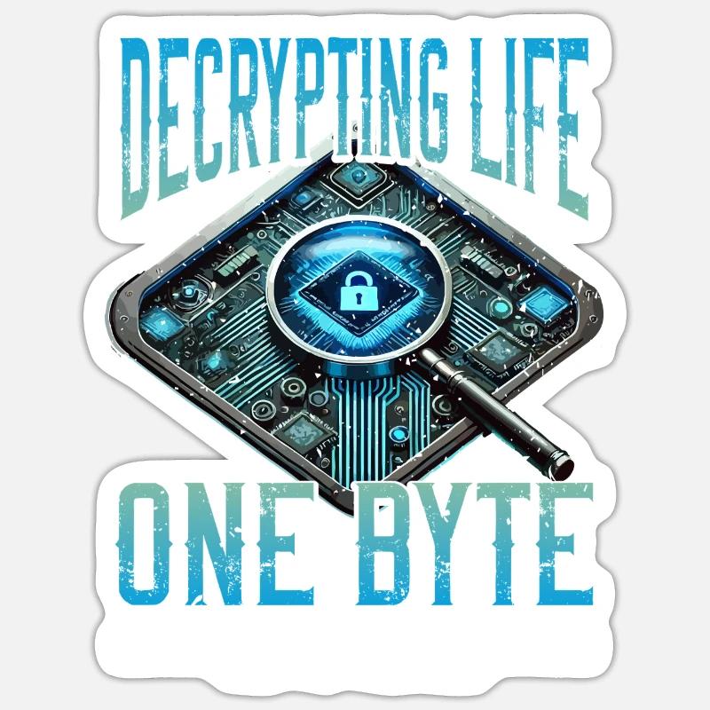 Digitale Forensik Decrypting Life Sticker Größe S (10 x 10 cm)