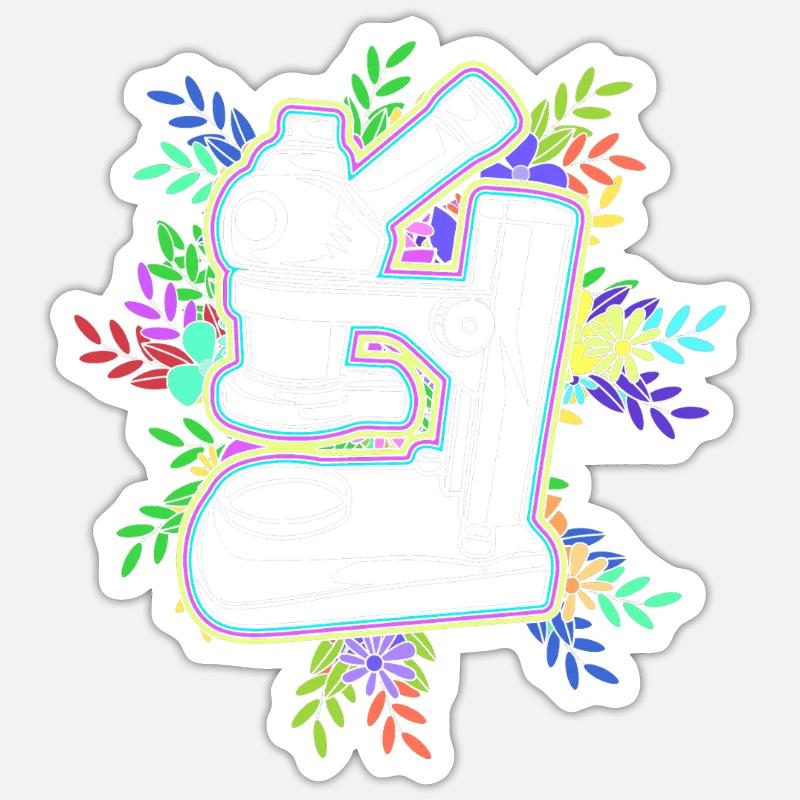 Laboratoire Bio Chimie Microscope Laboratoire - Sticker taille S (10 x 10 cm) - blanc mat