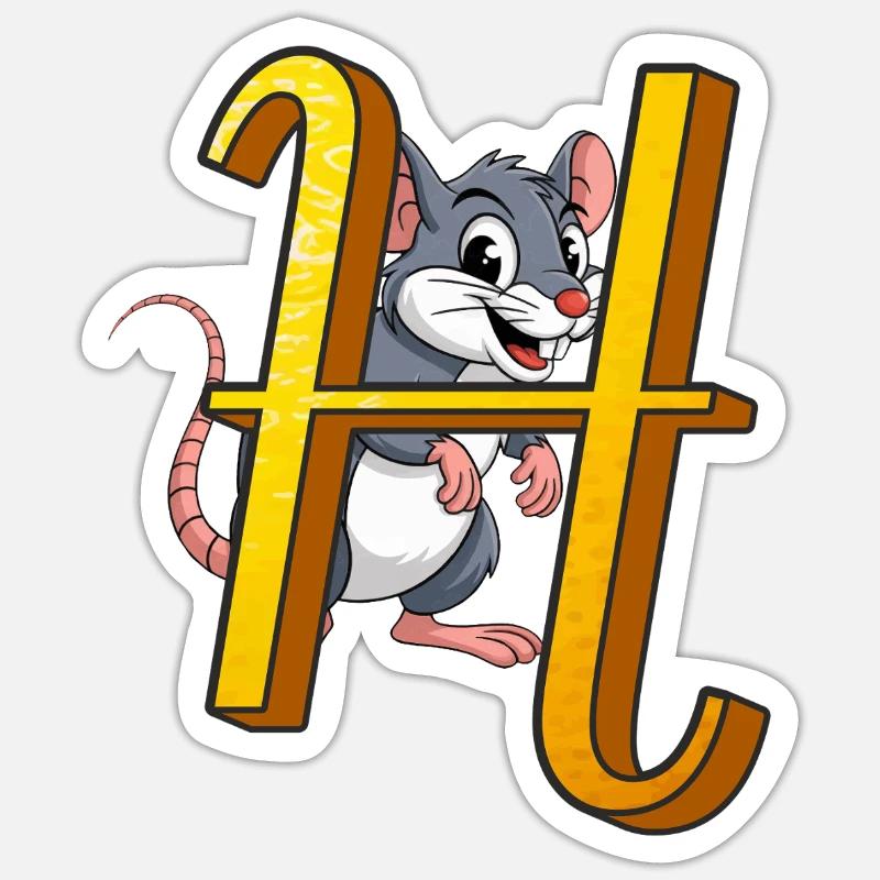 BUCHSTABE H - Sticker Größe S (10 x 10 cm) - Mattweiß