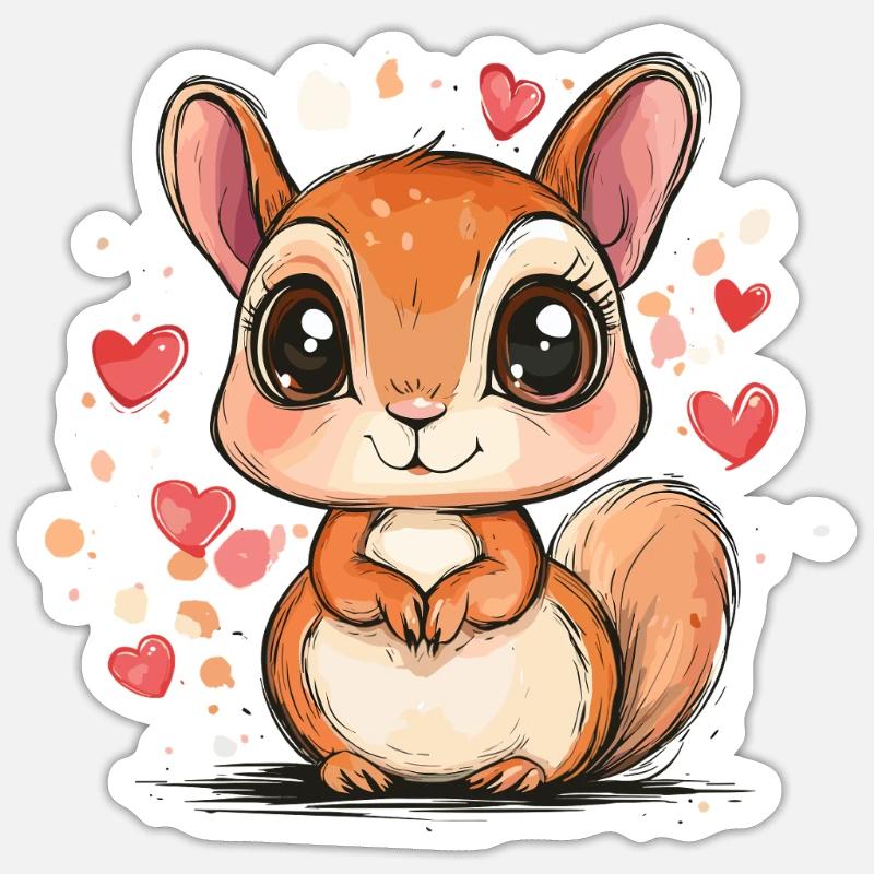 Dear Squirrel - Sticker size S (10 x 10 cm) - white matte