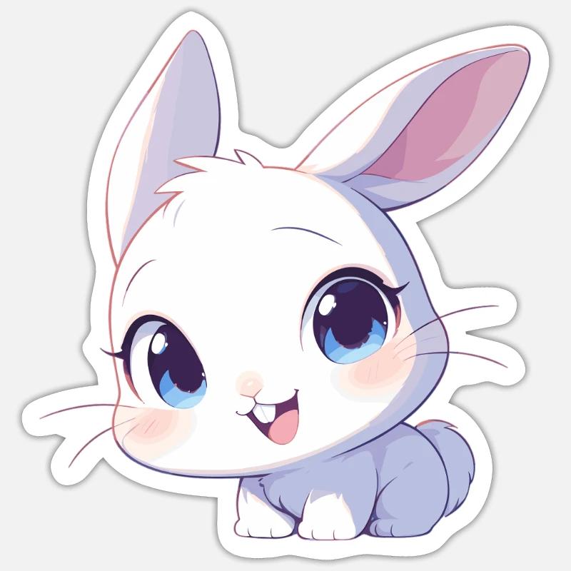 Lapin Lapin - Sticker taille S (10 x 10 cm) - blanc mat