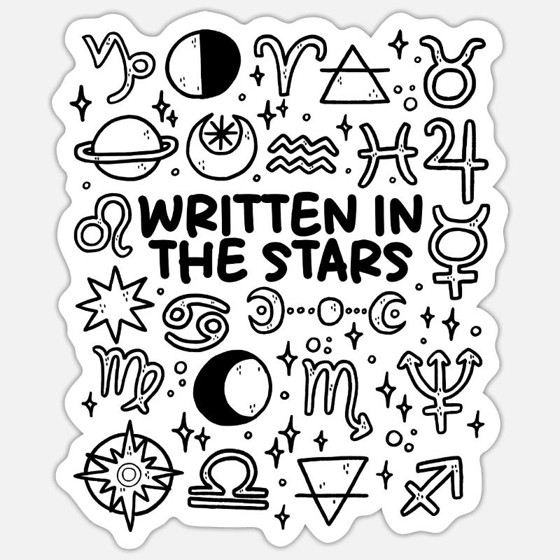 Écrit dans les étoiles - Sticker taille S (10 x 10 cm) - blanc mat