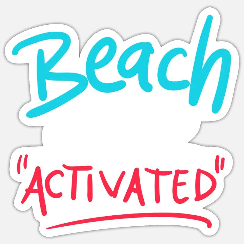 Mode plage activé - Sticker taille S (10 x 10 cm) - blanc mat