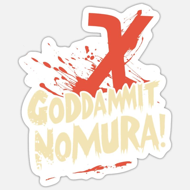 Goddammit Nomura – X Design - Sticker Größe S (10 x 10 cm) - Mattweiß