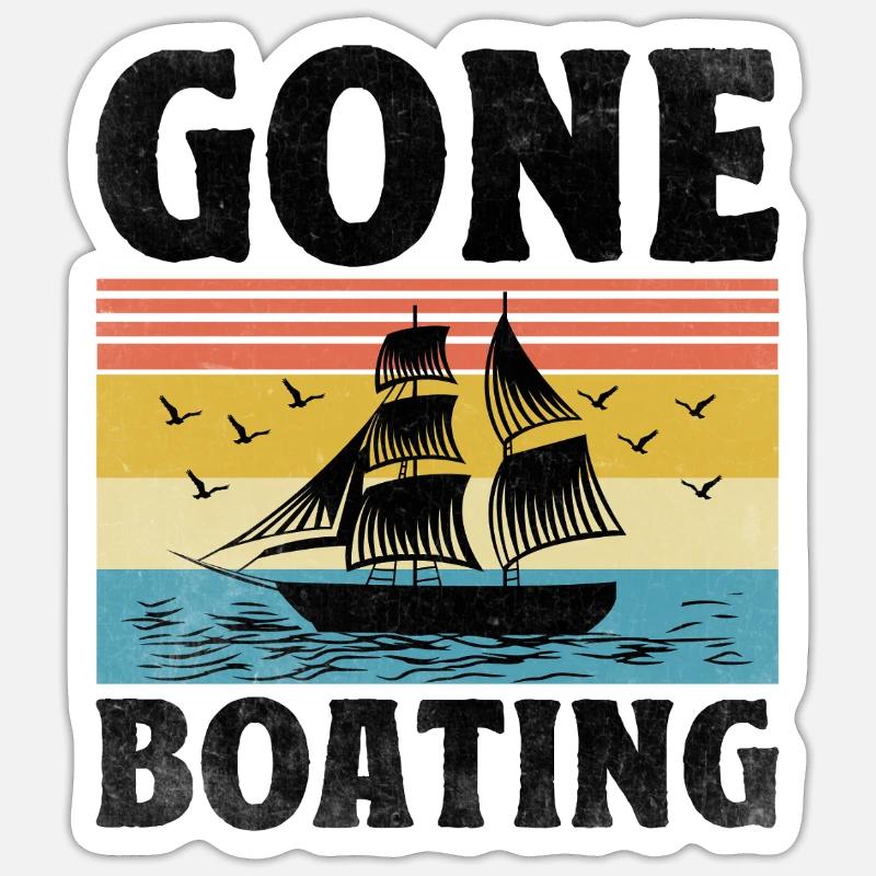 Gone Boating Paddle Boat - Sticker size S (10 x 10 cm) - white matte