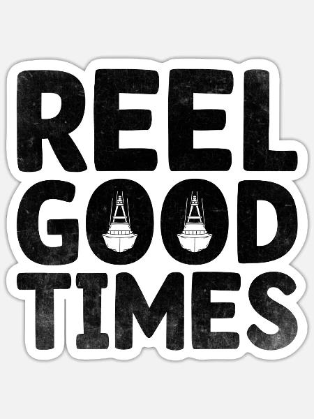 Reel Good Times Paddelboot - Sticker Größe S (10 x 10 cm) - Mattweiß