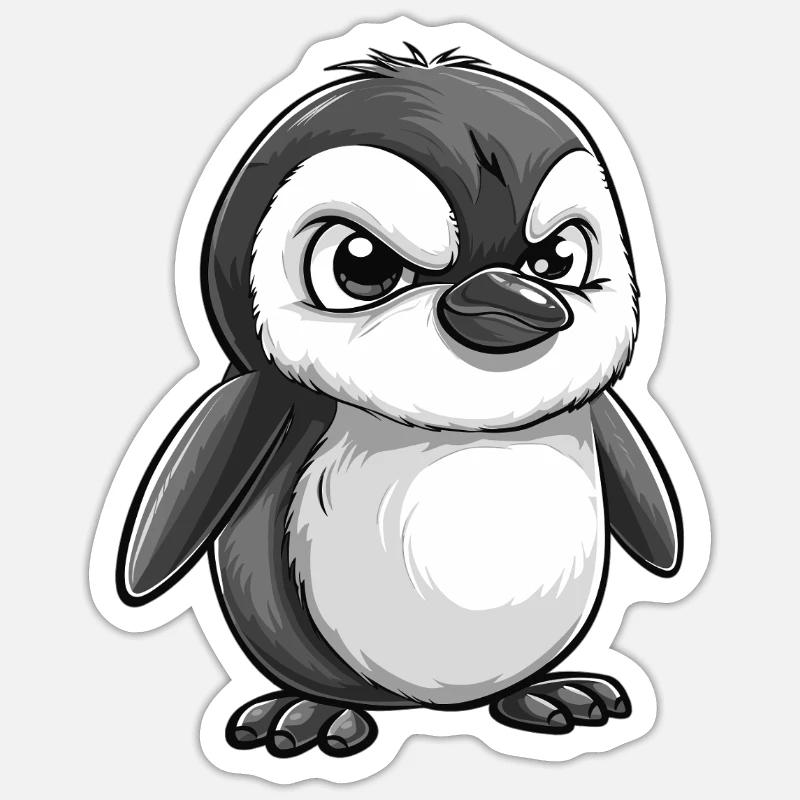 Pingouin - Sticker taille S (10 x 10 cm) - blanc mat