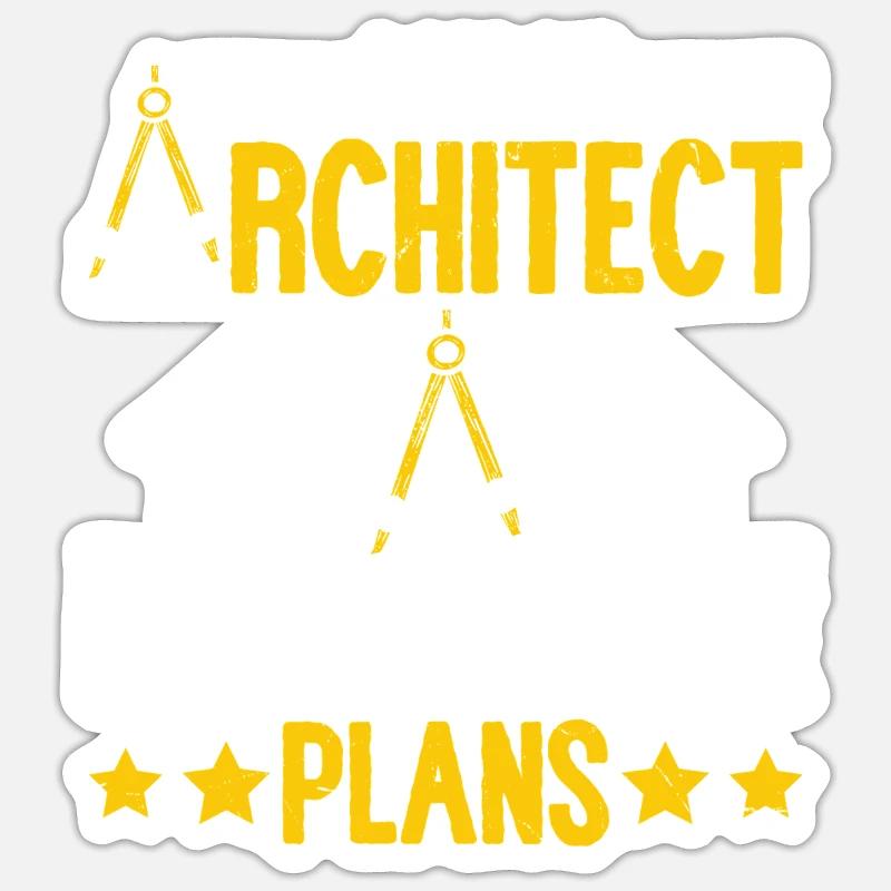 Architecte - Sticker taille S (10 x 10 cm) - blanc mat