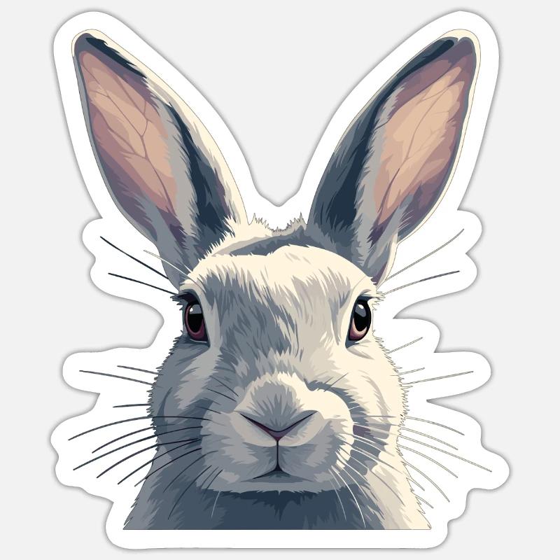 Lapin Lapin - Sticker taille S (10 x 10 cm) - blanc mat