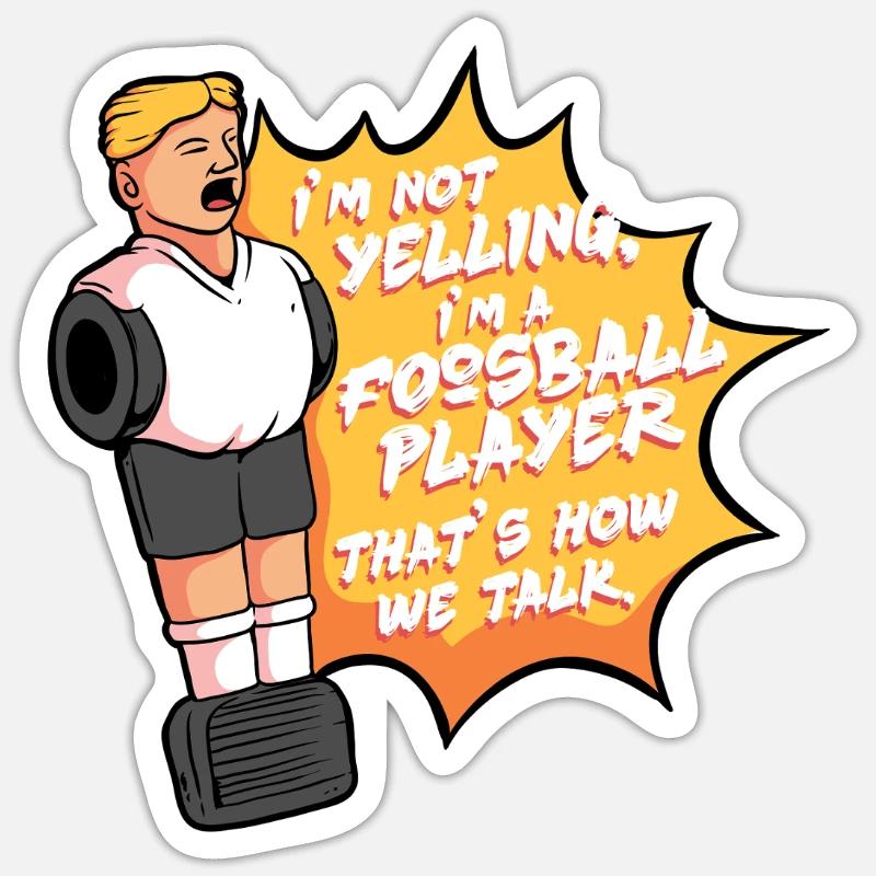 Foosball table - Sticker size S (10 x 10 cm) - white matte