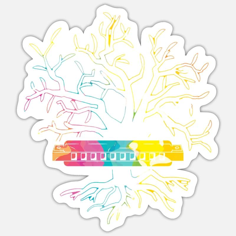Harmonica Harmonica - Sticker taille S (10 x 10 cm) - blanc mat