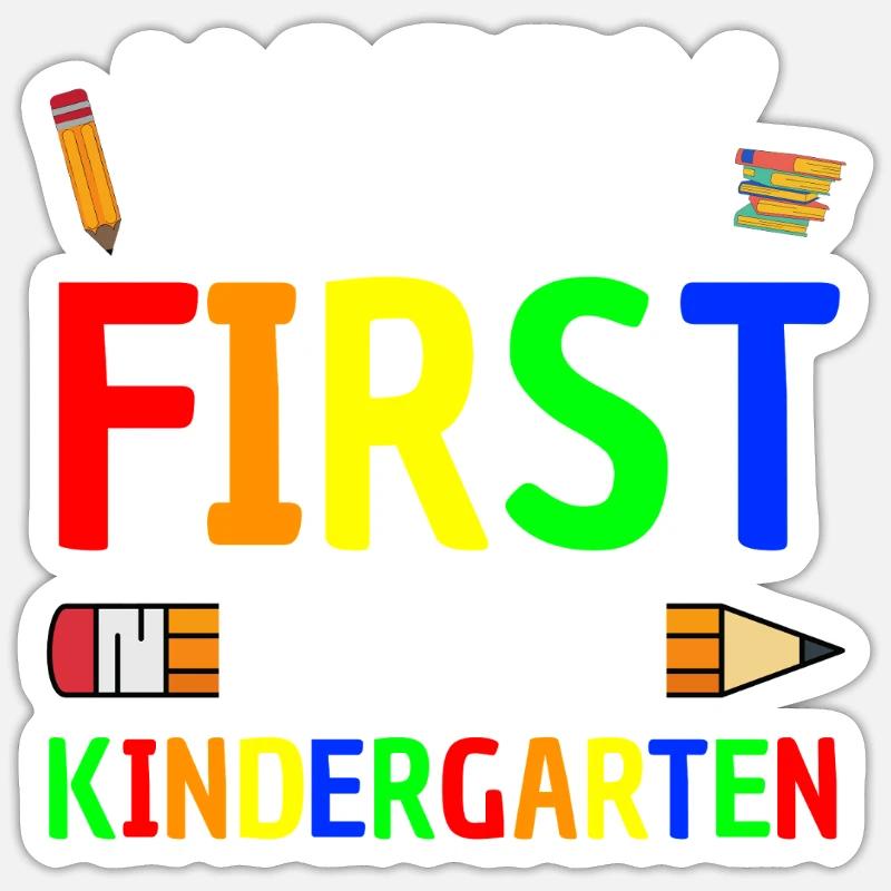 Erster Kindergartentag Spruch Sticker Größe S (10 x 10 cm)