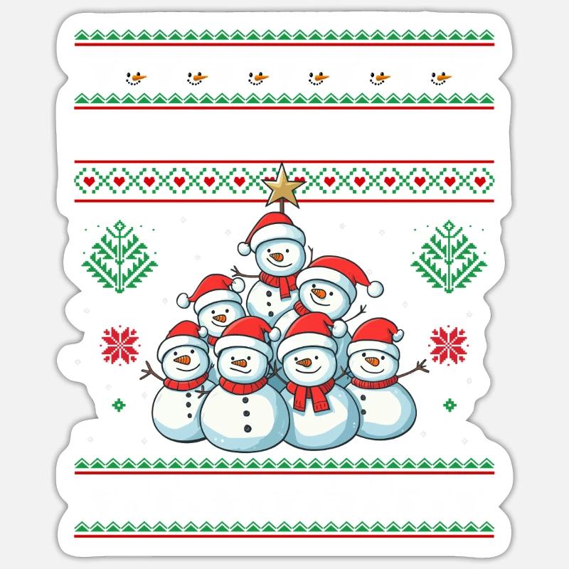 Schneemann Weihnachten - Sticker Größe S (10 x 10 cm) - Mattweiß