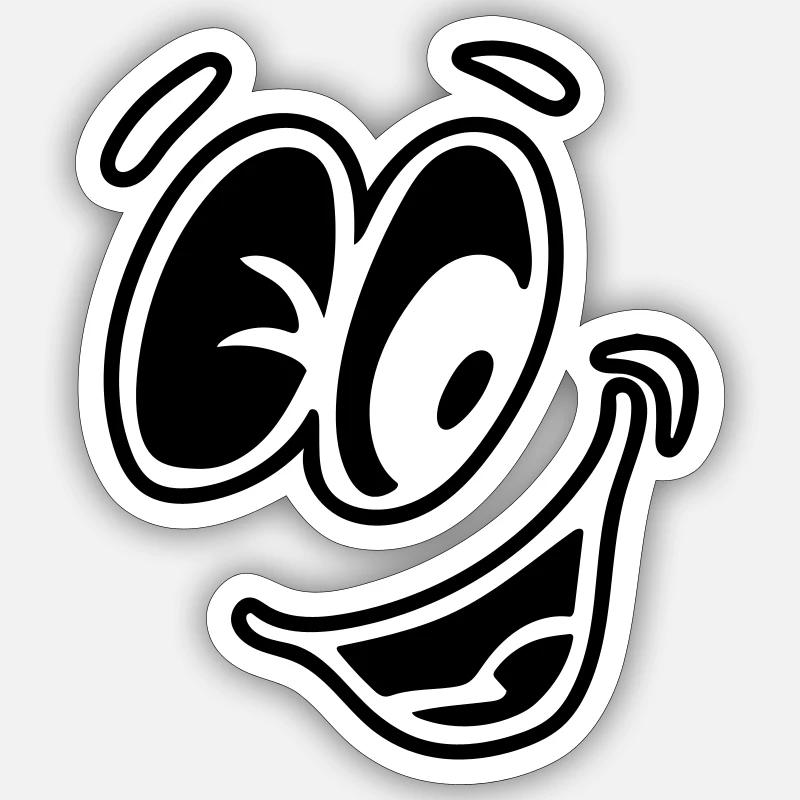 lächeln - Sticker Größe S (10 x 10 cm) - Mattweiß