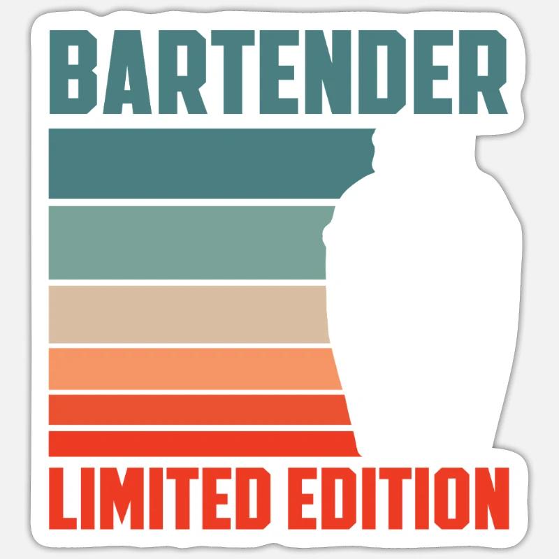 Bartender Limitierte Edition - Sticker Größe S (10 x 10 cm) - Mattweiß