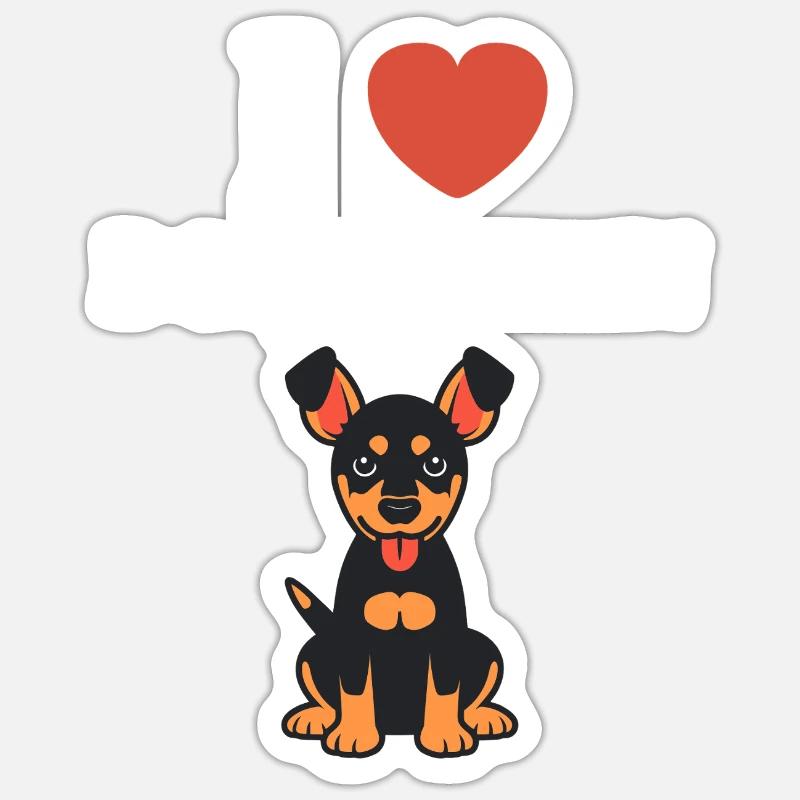 Dobermann - Sticker Größe S (10 x 10 cm) - Mattweiß