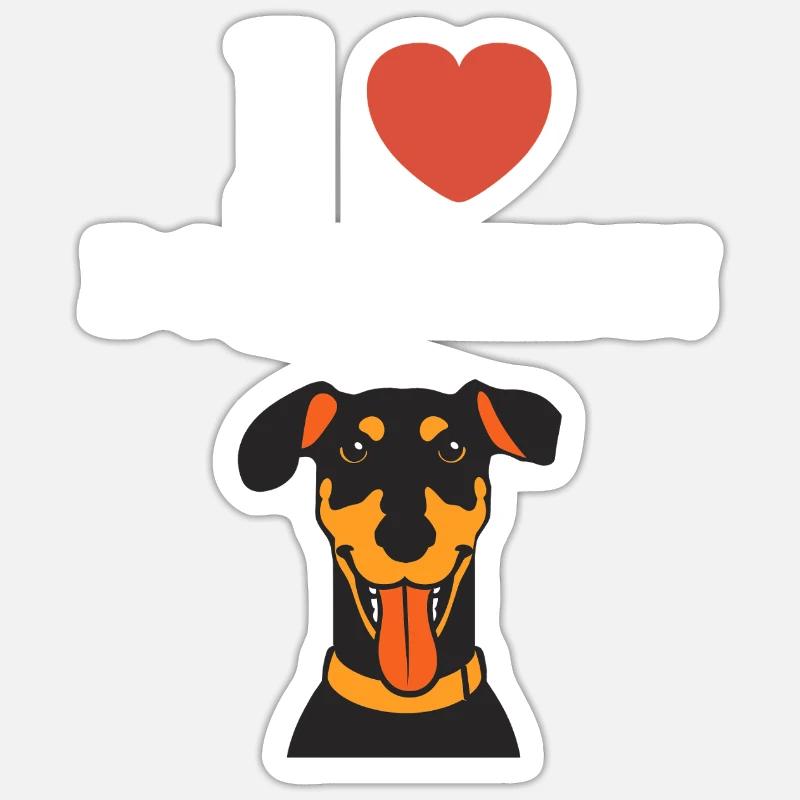 dobermann - Sticker taille S (10 x 10 cm) - blanc mat