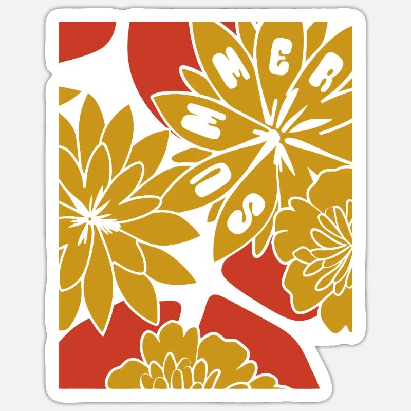 Flowers - Spring - Blossoms - Sticker size S (10 x 10 cm) - white matte