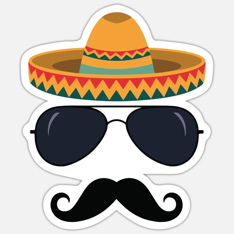 Cinco De Mayo - Sticker taille S (10 x 10 cm) - blanc mat