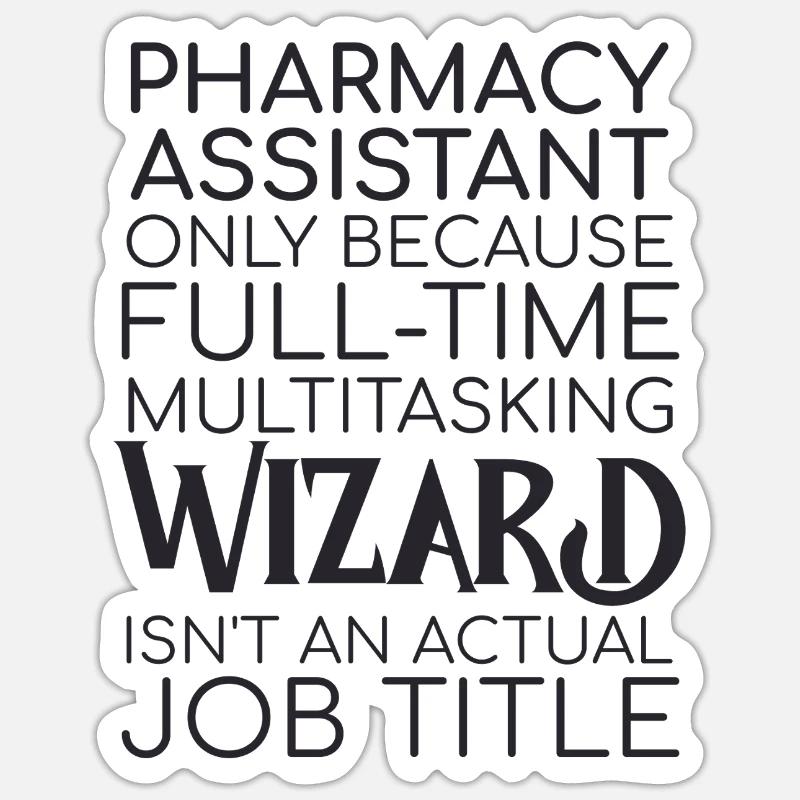 Pharmacy assistant Wizard - Sticker size S (10 x 10 cm) - white matte