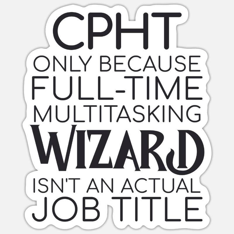 CPhT Wizard Pharmacie - Sticker taille S (10 x 10 cm) - blanc mat