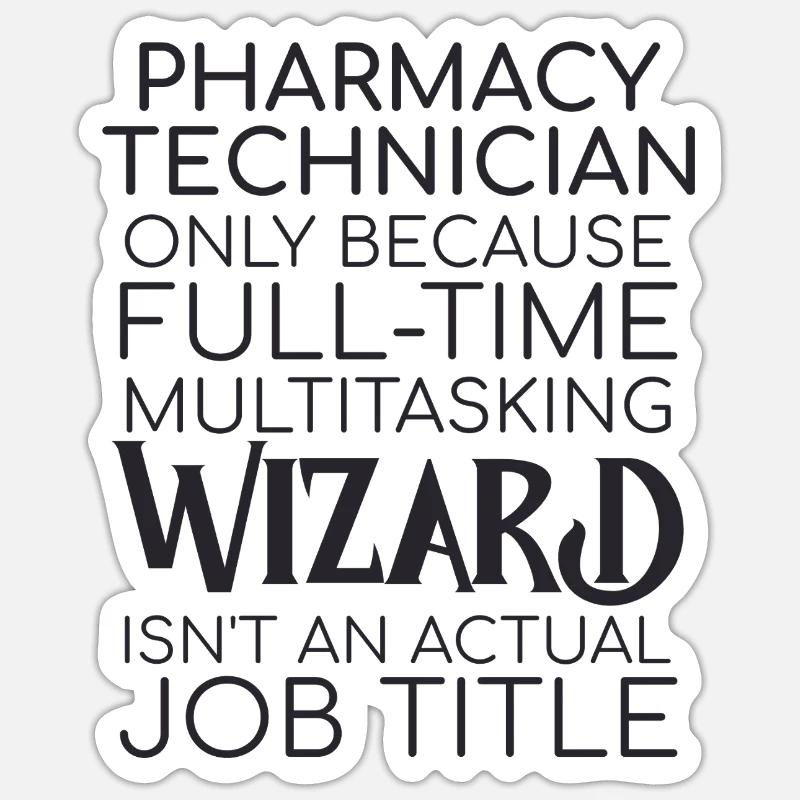 Pharmacy technician Wizard - Sticker Größe S (10 x 10 cm) - Mattweiß