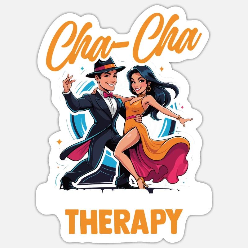 Danse ChaCha Danse - Sticker taille S (10 x 10 cm) - blanc mat