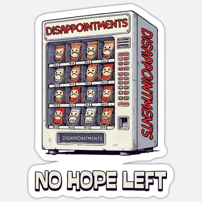 Plus d’espoir – Que des déceptions dans la machine Sticker taille S (10 x 10 cm)