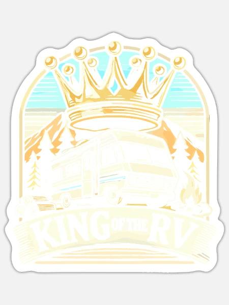 König des Wohnmobils - Sticker Größe S (10 x 10 cm) - Mattweiß