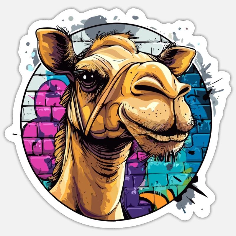 Graffiti Camel Style - Sticker size S (10 x 10 cm) - white matte
