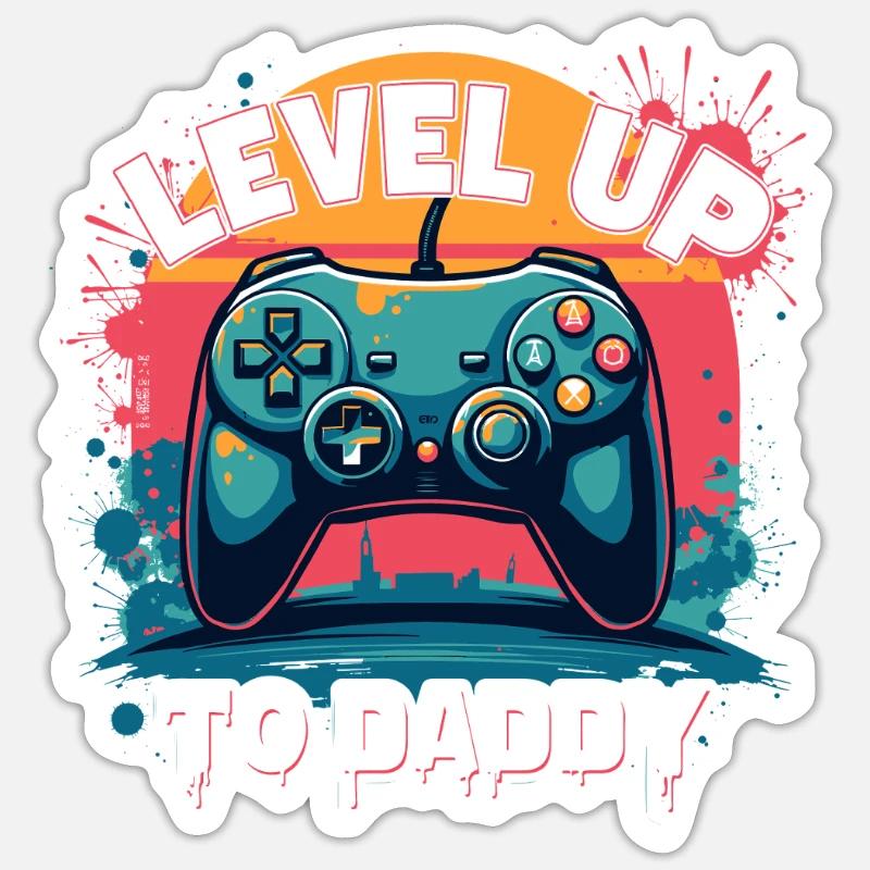 Level Up to Daddy Sticker size S (10 x 10 cm)