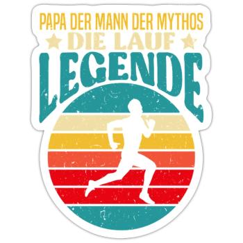 Väter PAPA DER MANN DER MYTHOS DIE LAUF LEGENDE - Sticker Größe S (10 x 10 cm) - Mattweiß - Vorne